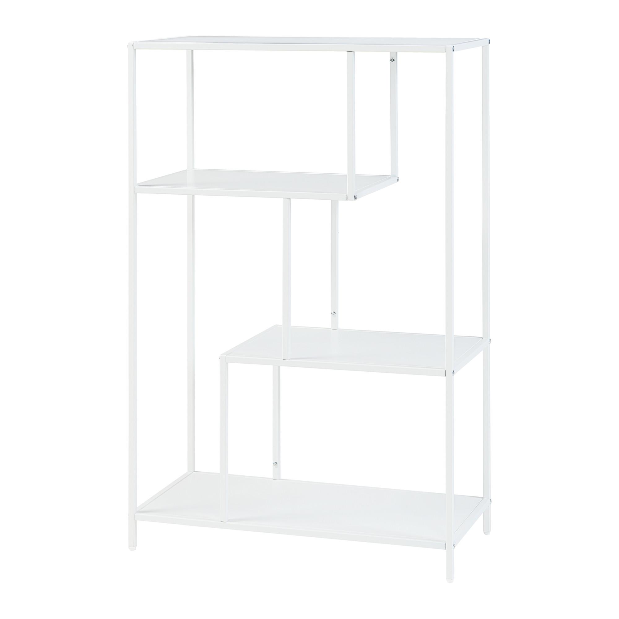 BÜCHERREGAL Reisjärvi - Weiß, Metall (75/115/35cm) - [en.casa]