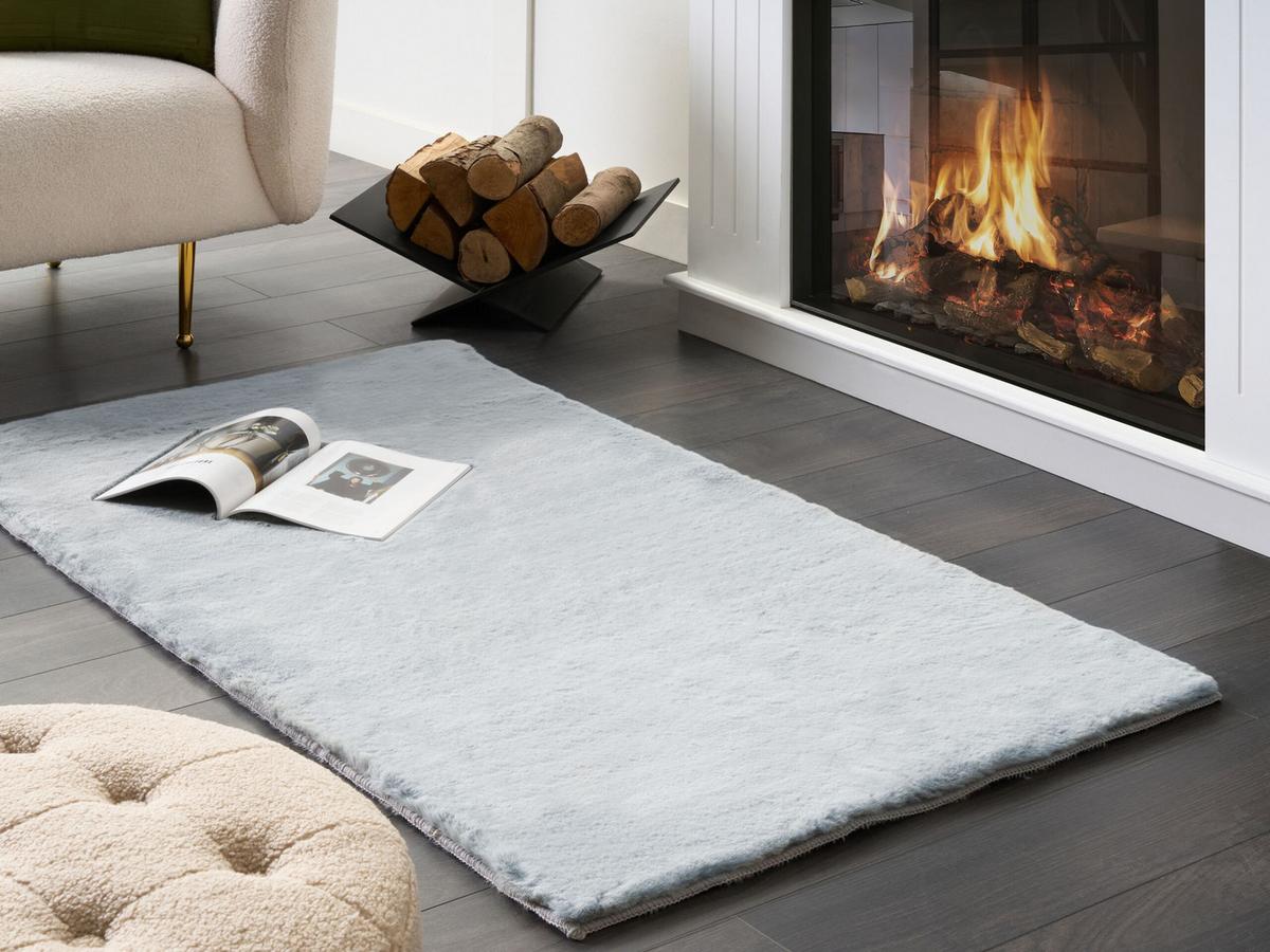 SHAGGY-KUNSTFELLTEPPICH Mirpur 150/80 cm - Grau, Kunststoff (80/150cm) - Beliani