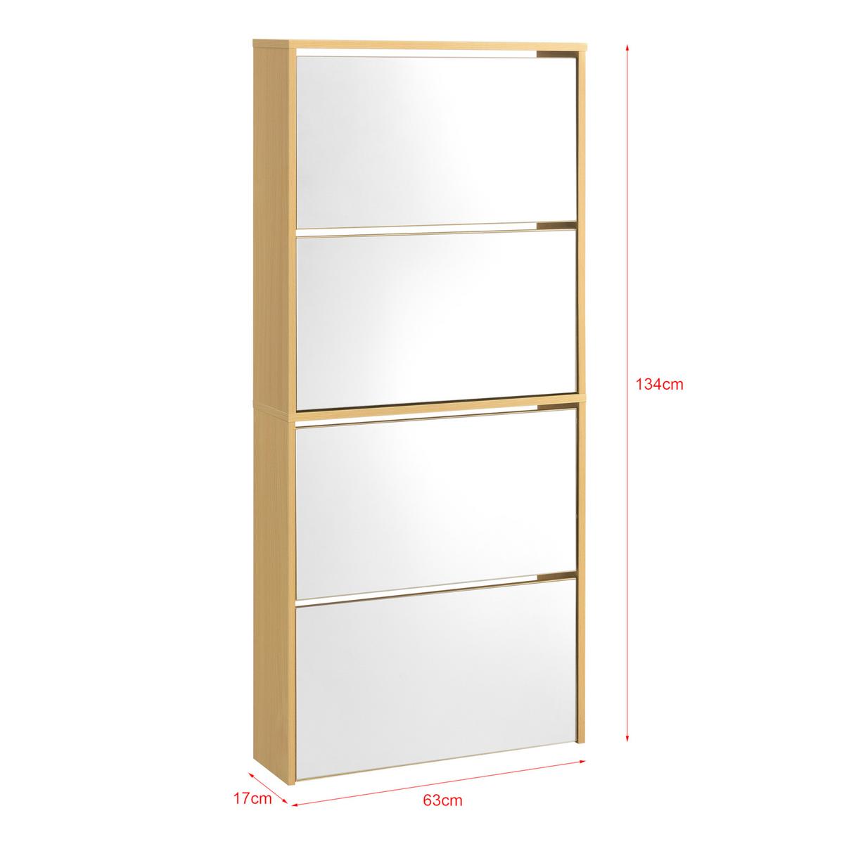 SCHUHKIPPER Vogar - Eichefarben, Holzwerkstoff (63/134/17cm) - [en.casa]