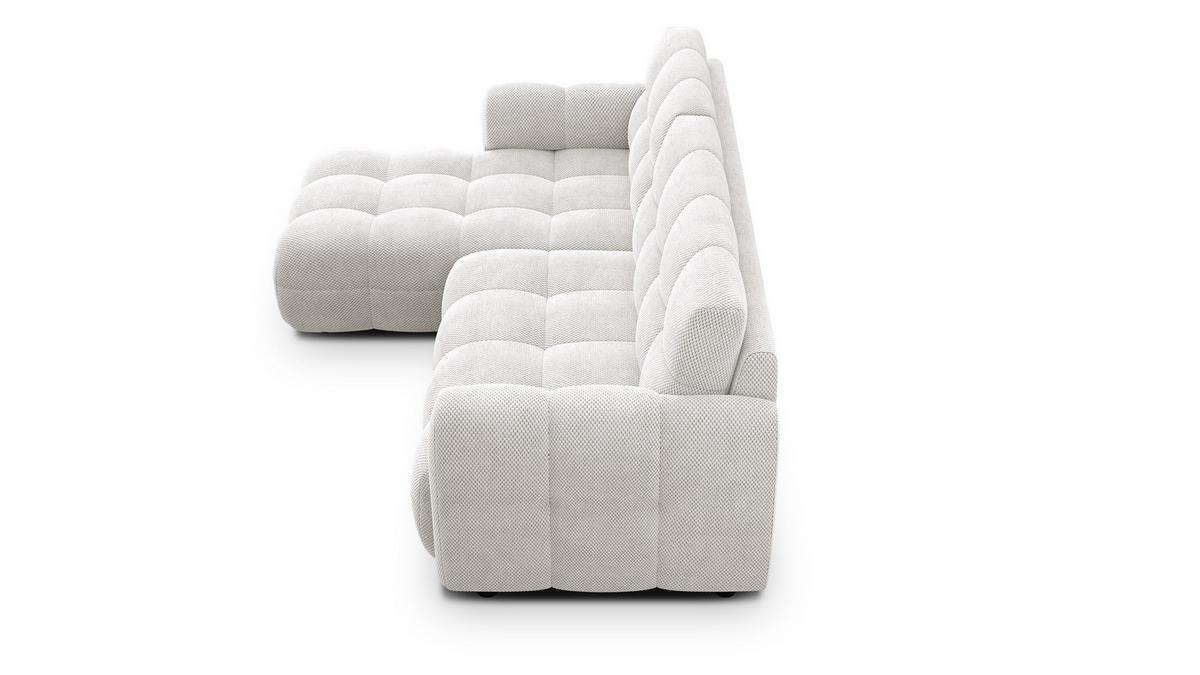 ECKSOFA MELLOW 3-Sitzer, creme - Creme/Schwarz, Holz/Textil (232/156cm) - Wozimo