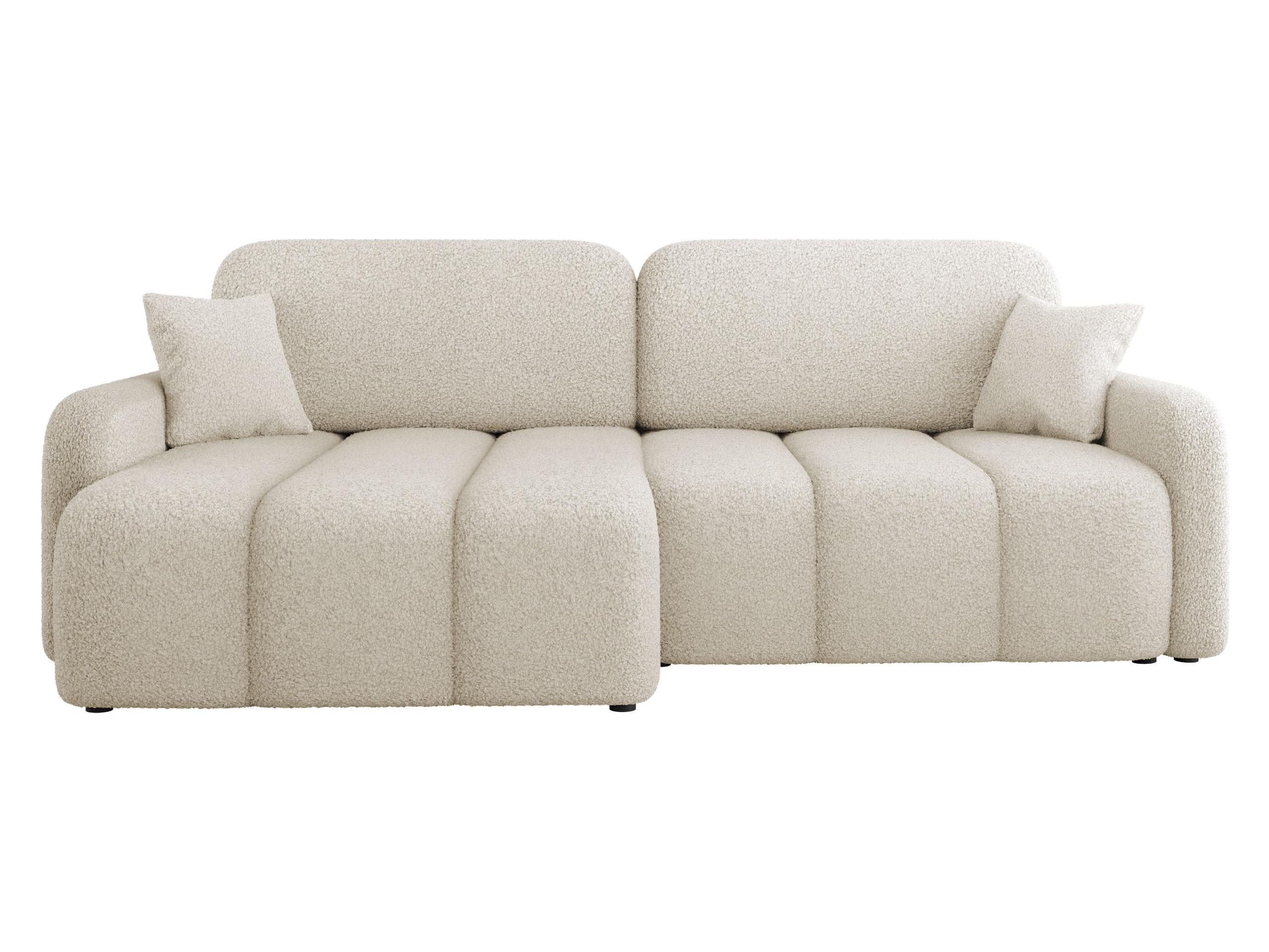 ECKSOFA Carlos Boucle - Creme/Schwarz, Holz/Kunststoff (236/160cm) - MIRJAN24