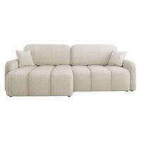 ECKSOFA Carlos Boucle - Creme/Schwarz, Holz/Kunststoff (236/160cm) - MIRJAN24