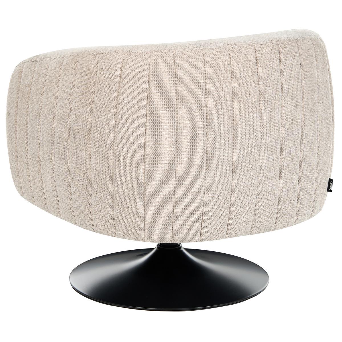 DREHSESSEL Stoff Hellbeige Norager - Beige/Schwarz, Textil/Metall (73/72/81cm) - Beliani