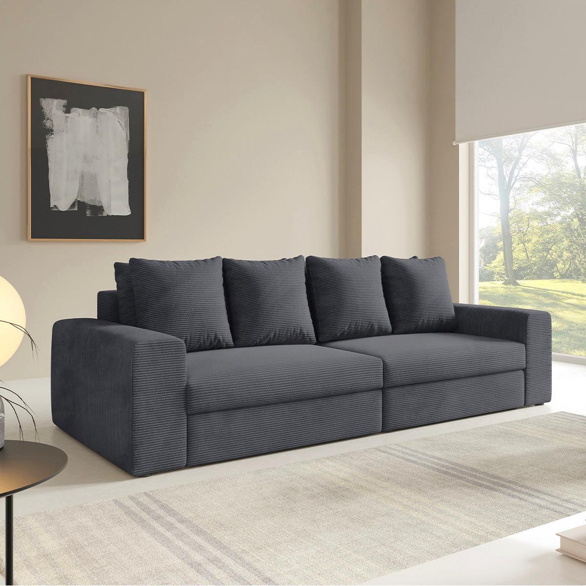 SOFA Paola 3 Sitzplätze Grau - Grau, Holz (272/86/120cm) - Petits-meubles
