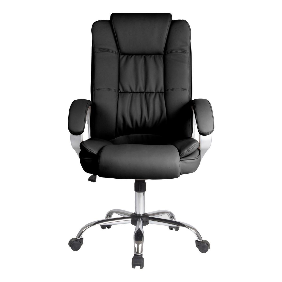 DREHSTUHL Karen Schwarz - Schwarz, Fell (68/110/72cm) - VS Venta-stock