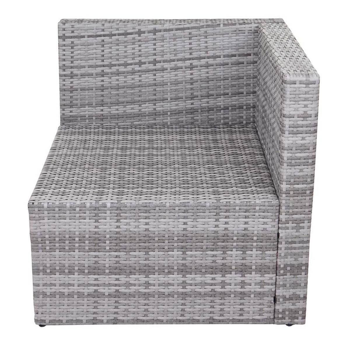 POLY-RATTAN-GARNITUR Grau, Cremeweiß - Weiß/Grau, Kunststoff - MCW