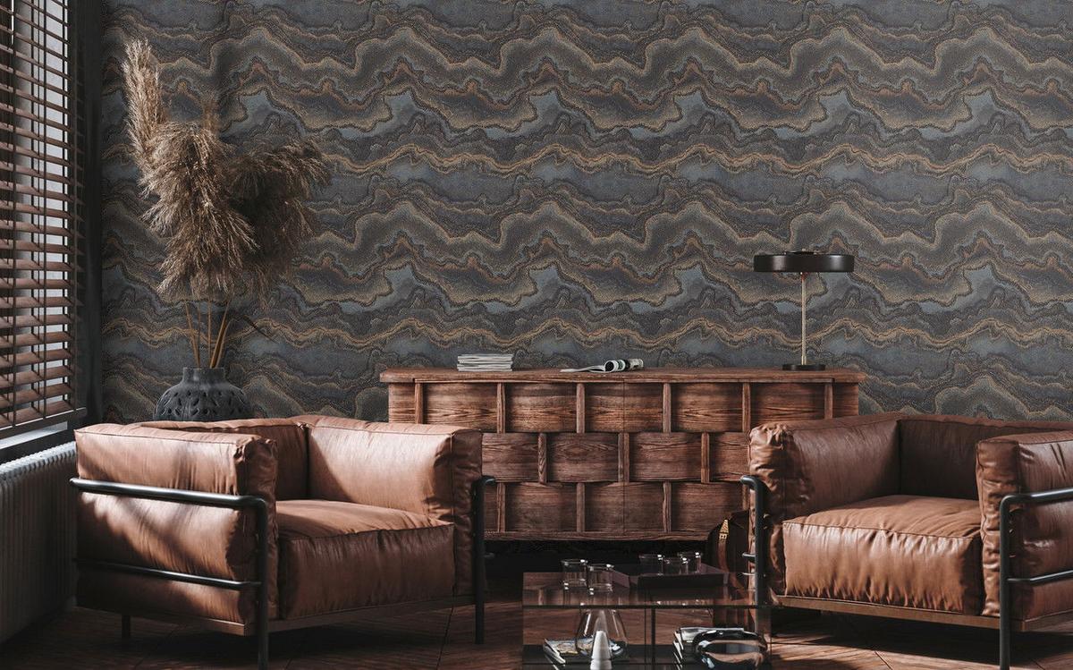 VLIESTAPETE Schwarz 53/1005 cm - Schwarz, Textil (53/1cm) - KUNSTLOFT