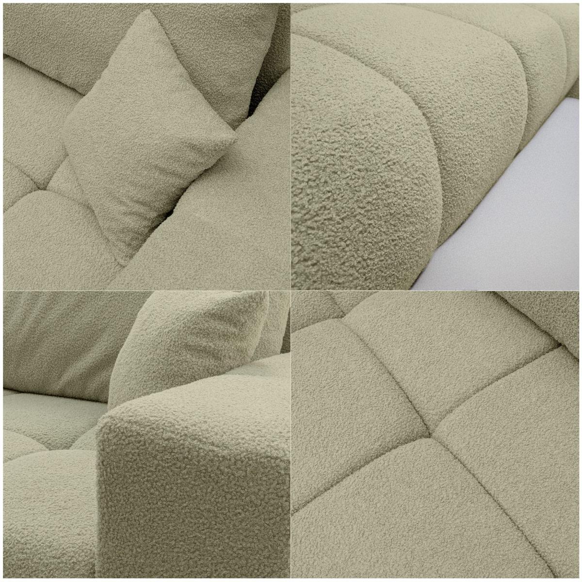 ECKSOFA Anabel Max Mit Schlaffunktion - Grün, Holzwerkstoff/Textil (278/145cm) - Fun Möbel