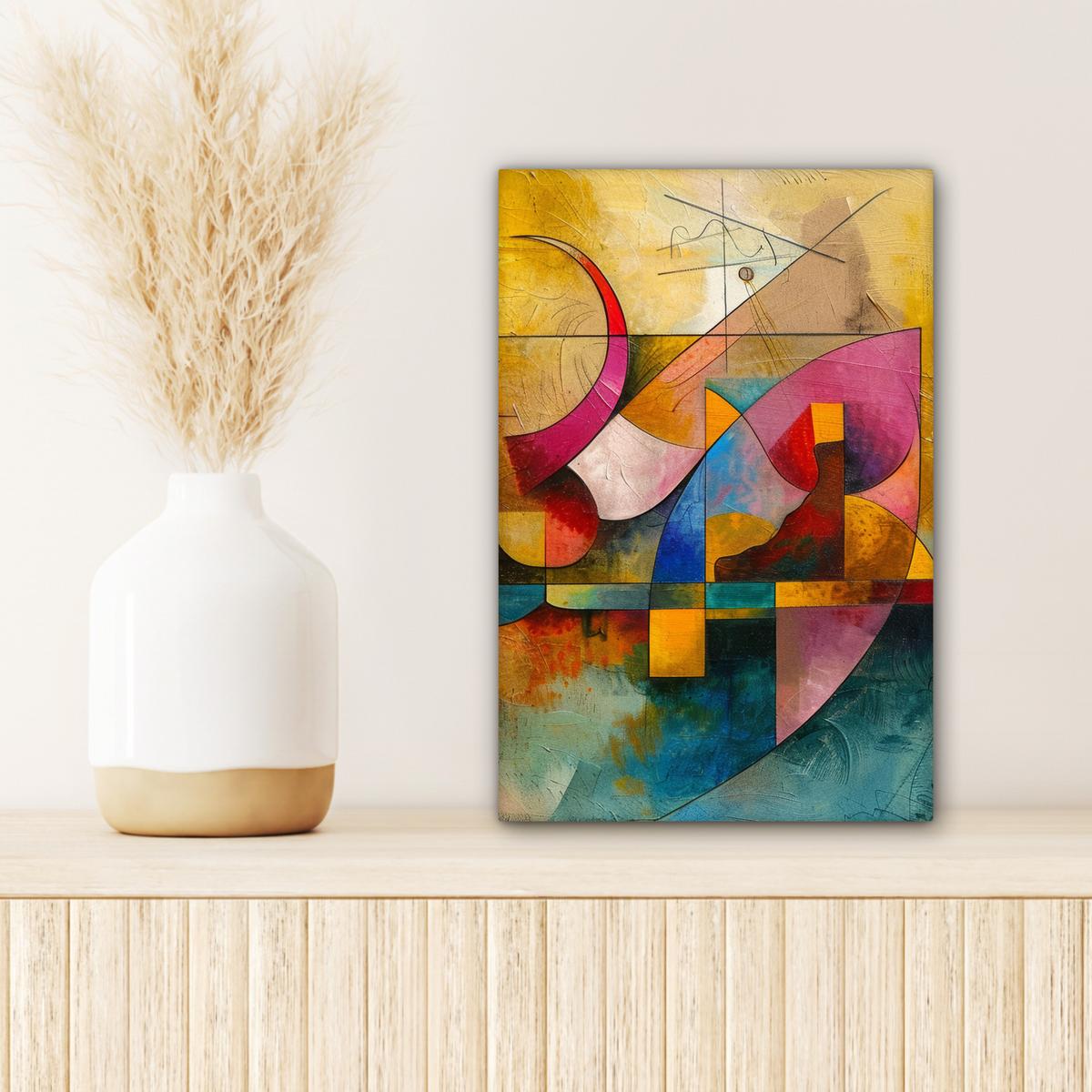 LEINWANDBILD Kunst - Abstrakt - Modern Deko Wohnzimmer 20x30 cm - Gelb, Textil (20/30cm) - MuchoWow