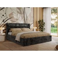 POLSTERBETT GOLD 5 CLASSIC 160/200 - Dunkelgrau Plüsch - Pocket-Matratze - Dunkelgrau, Textil (160/200cm) - MKS