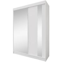 SCHWEBETÜRENSCHRANK Gaja 160/216/61 Weiß mit Spiegel und Schubladeneinsätze - Weiß, Holzwerkstoff (160/216/61cm) - Beautysofa