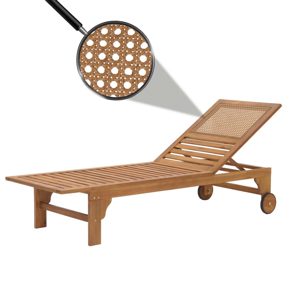 SONNENLIEGE Akazie Dekor - Akaziefarben, Holz (66/110/201cm) - MCW