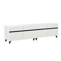 TV-SCHRANK 180 cm Hochglanz mit 4 Schränken & 8 Tischbeinen Für 80-Zoll Fernseher, verstellbare Trennwände, Stauraum - Weiß, Holzwerkstoff (180/49/40cm) - Urban Meuble