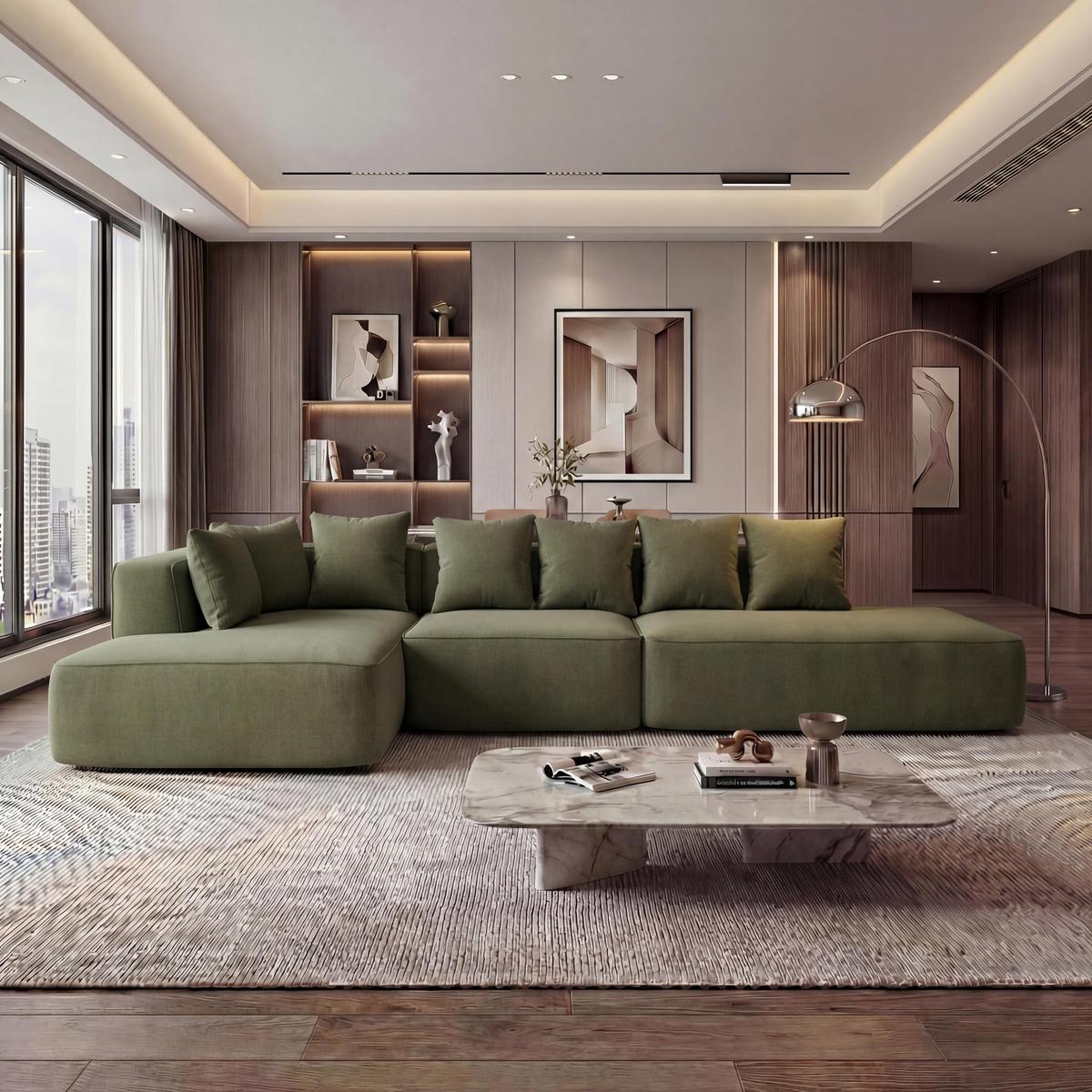SOFA-GARNITUR Grün - Grün, Textil (310/60/150cm) - MCW