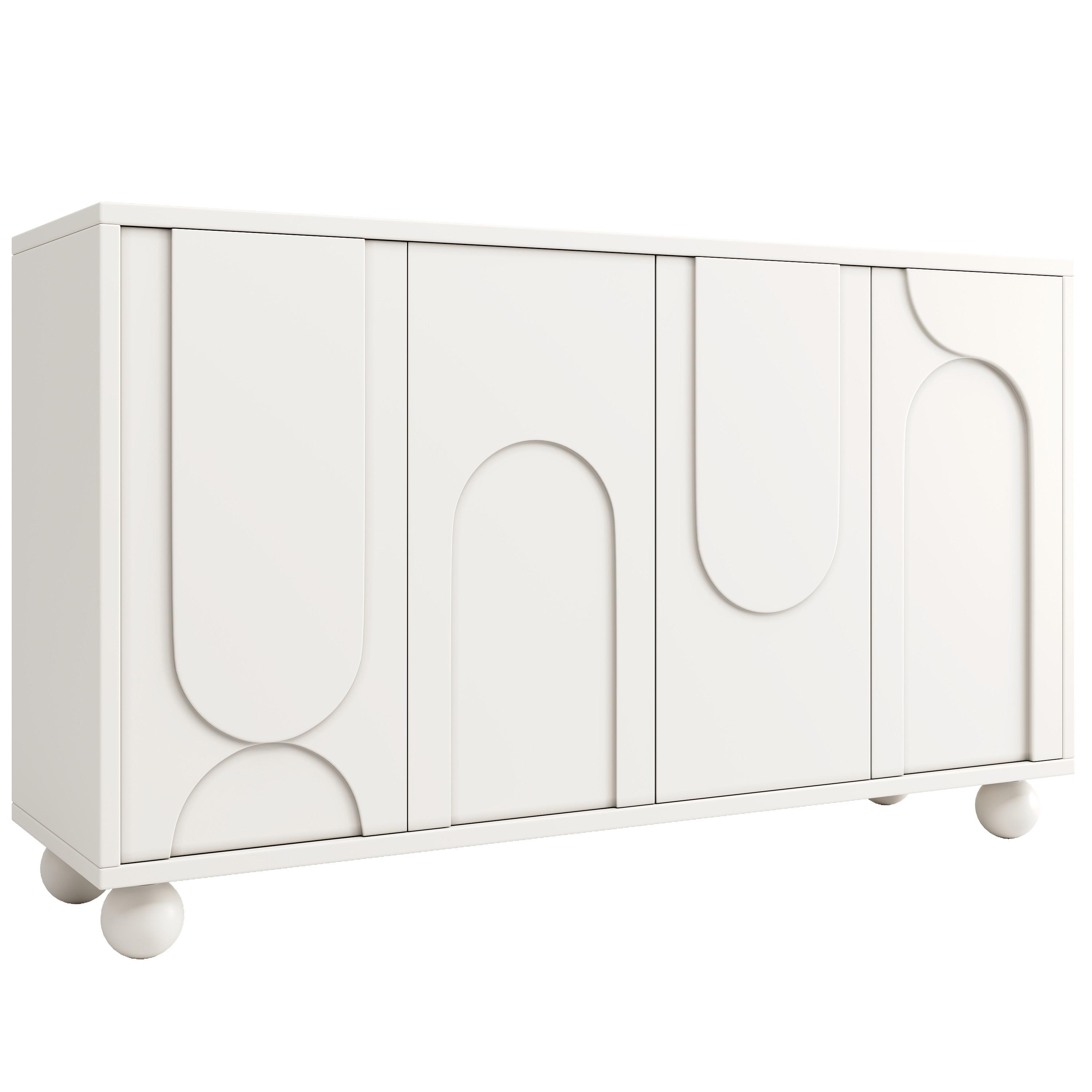 SIDEBOARD 120 cm Weiß mit 2 Türen & verstellbarem Regal im modernen Design - Weiß, Holzwerkstoff (120/71/35cm) - Urban Meuble