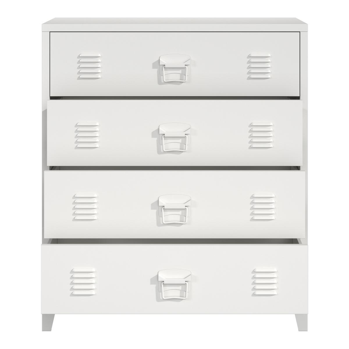 METALLSCHRANK Hämeenlinna - Weiß, Metall (80/92/40cm) - [en.casa]