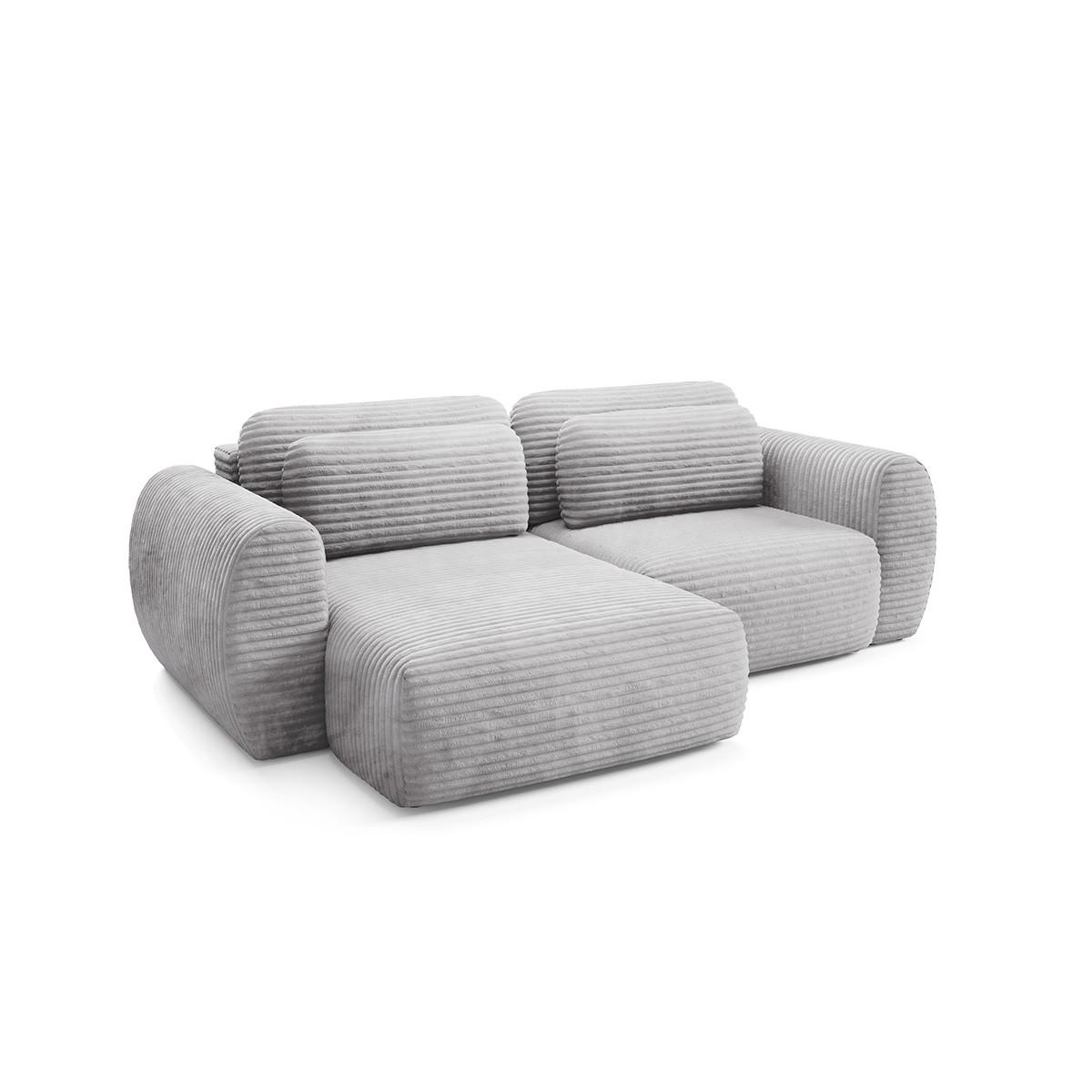 ECKSOFA Camilla 3 Sitzplätze Hellgrau - Grau, Holz (270/165cm) - Petits-meubles