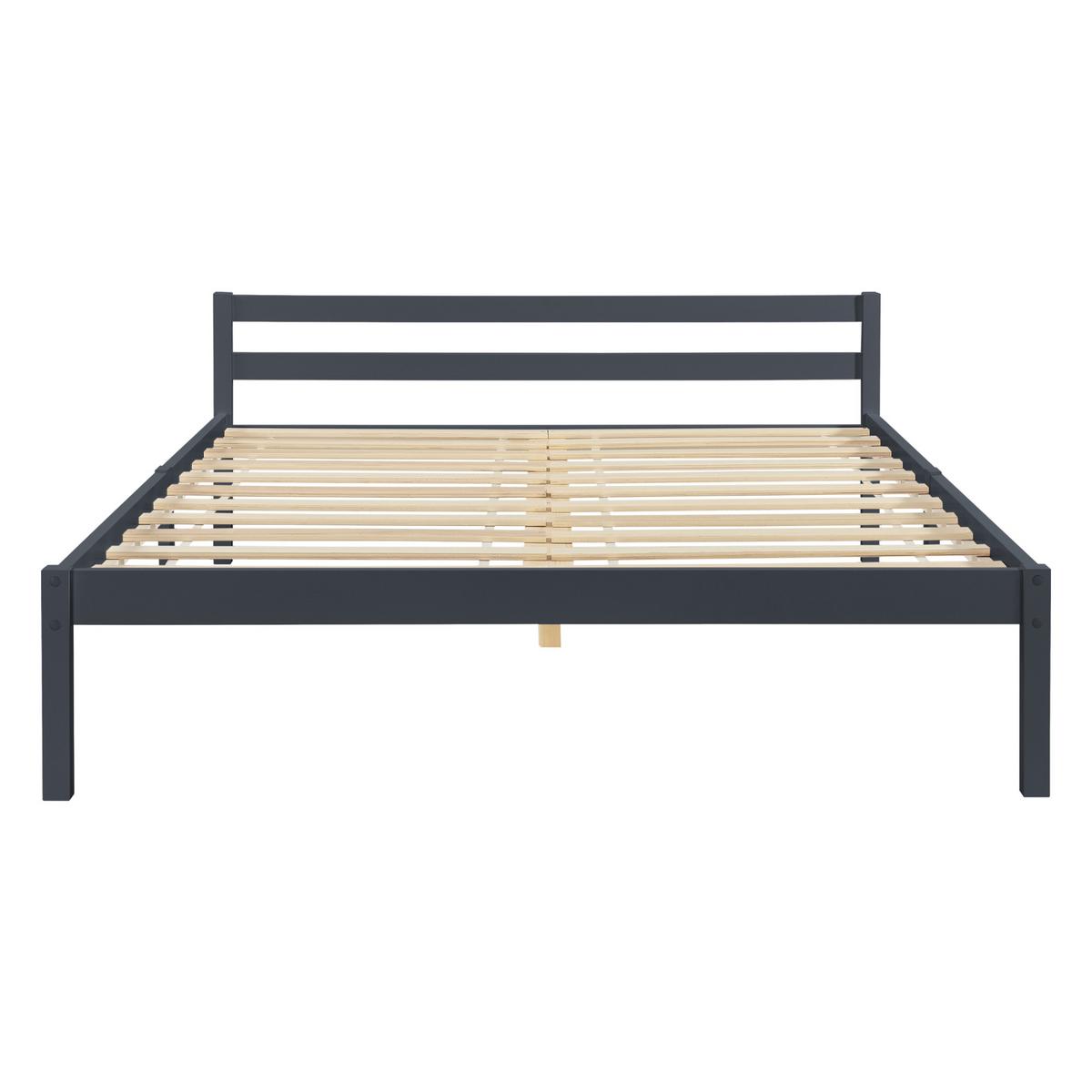 HOLZBETT Nakkila - Dunkelgrau, Holz (140/200cm) - [en.casa]