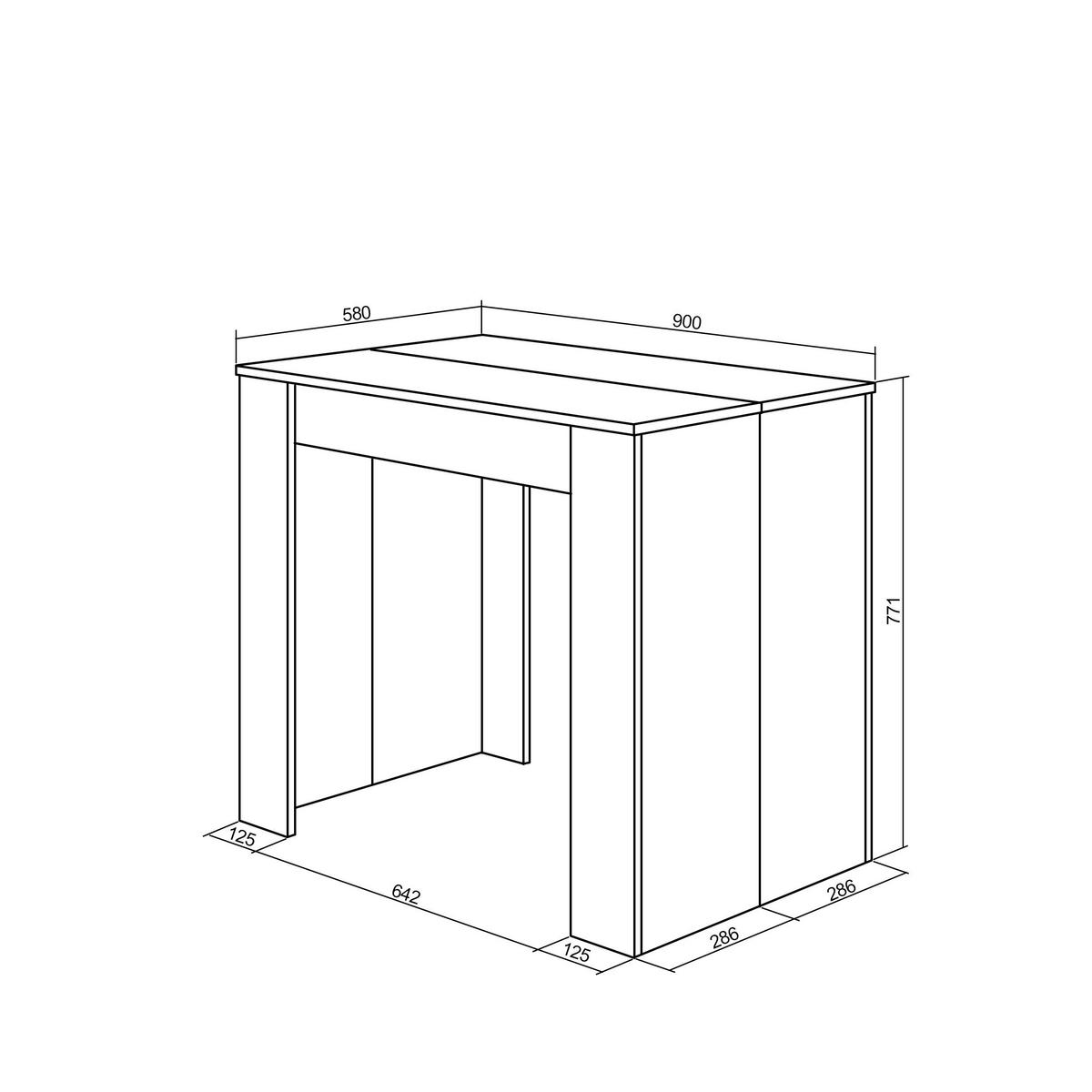 KONSOLENTISCH ausziehbar 58 bis 140cm, für 6 Gäste, weiß, 90/58/77cm - Weiß, Holzwerkstoff (90/140/77cm) - Skraut Home