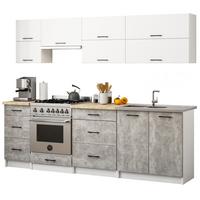 KÜCHENLEERBLOCK Weiß, Beton 203/240/46 - Weiß, Holzwerkstoff (240/203/46cm) - RAUMHIRSCH FURNITURE