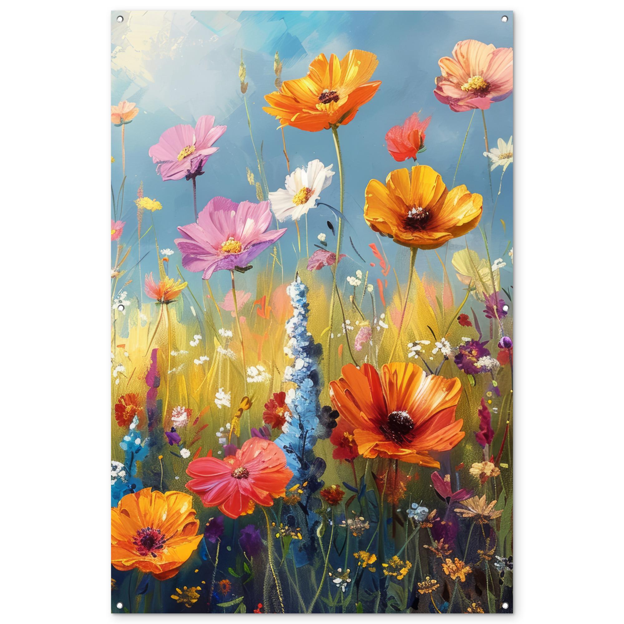 GARTENPOSTER Blumen - Natur - Botanik - Kunst Bild 120x180 cm - Hellblau, Kunststoff (120/180/0.2cm) - OnlyWow