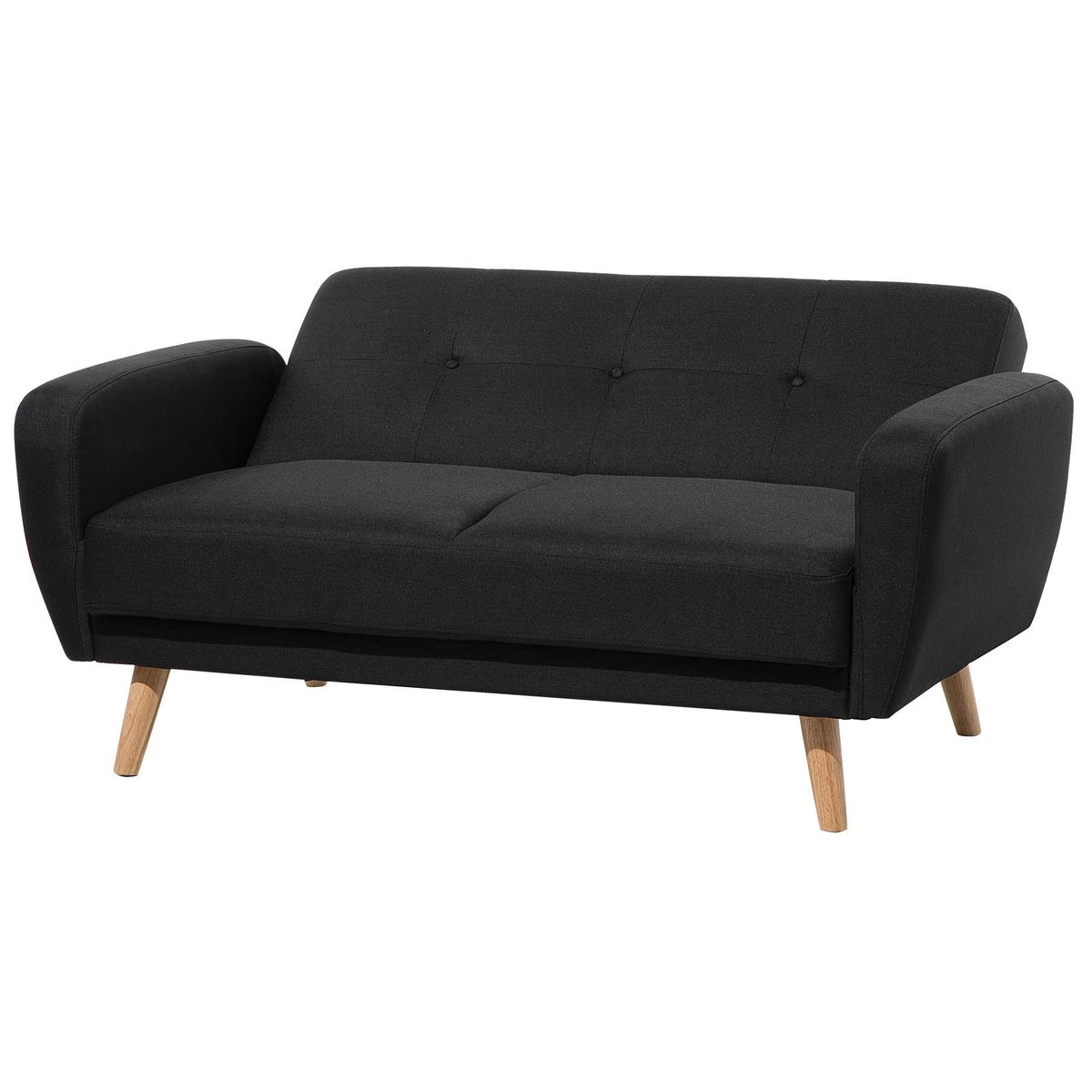 2-SITZER-SCHLAFSOFA Polyester Schwarz Florli - Schwarz, Textil (155/82/85cm) - Beliani