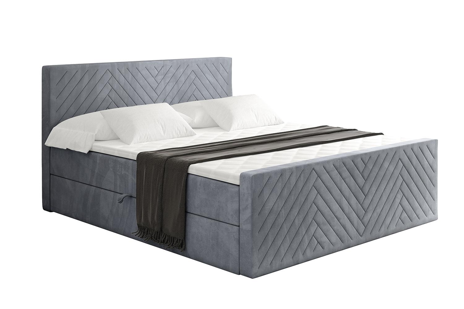 BOXBETT mit Matratze und Lattenrost - VEXA-Z - 120x200 - Grau Casablanca - Grau, Holzwerkstoff (120/200cm) - ALTDECOR