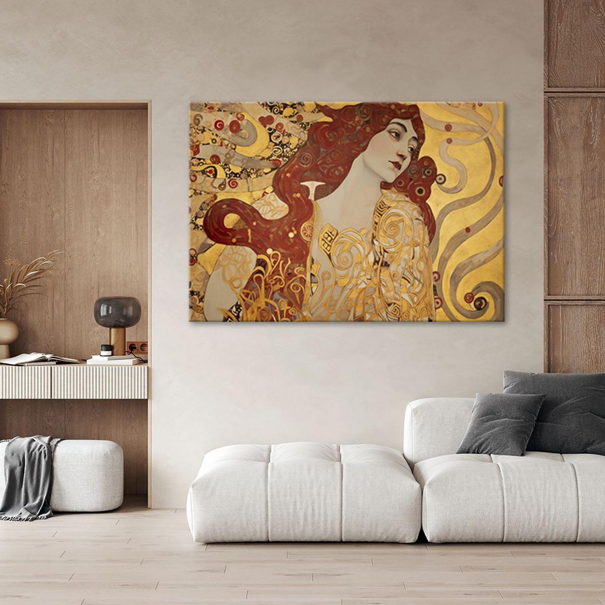 KUNSTDRUCK Gold 100/70 cm - Goldfarben, Textil (100/70cm) - KUNSTLOFT