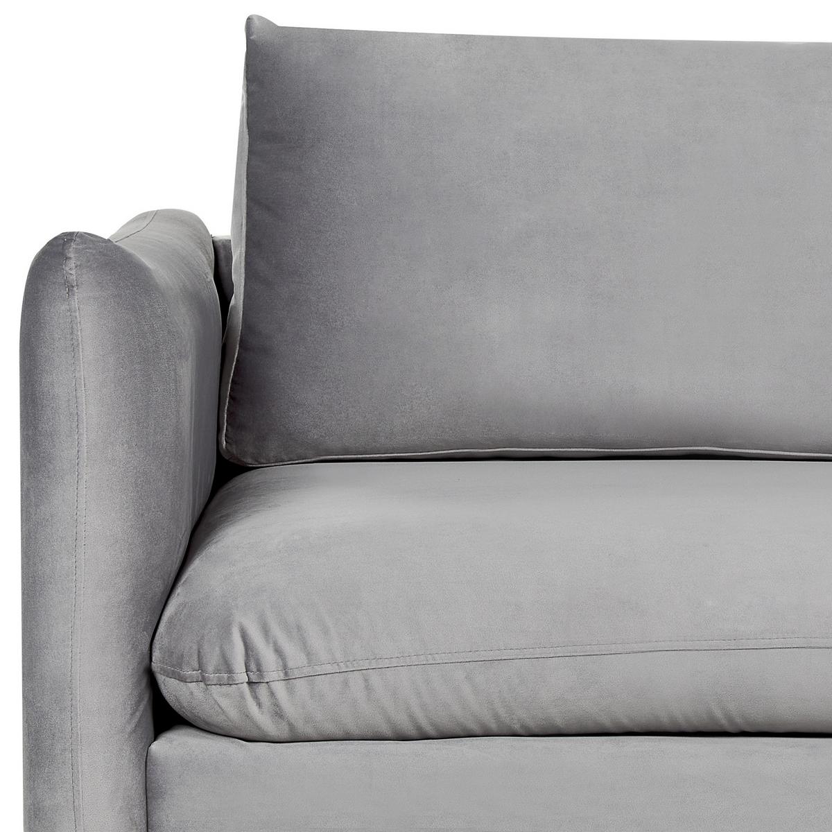 3-SITZER-SOFA Samtstoff Grau Vinterbro - Grau, Textil (220/86/84cm) - Beliani