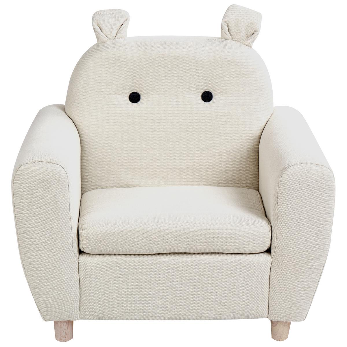 KINDERSESSEL Nilpferd Stoff Beige Maribo - Creme, Holz/Textil (61/59/44cm) - Beliani