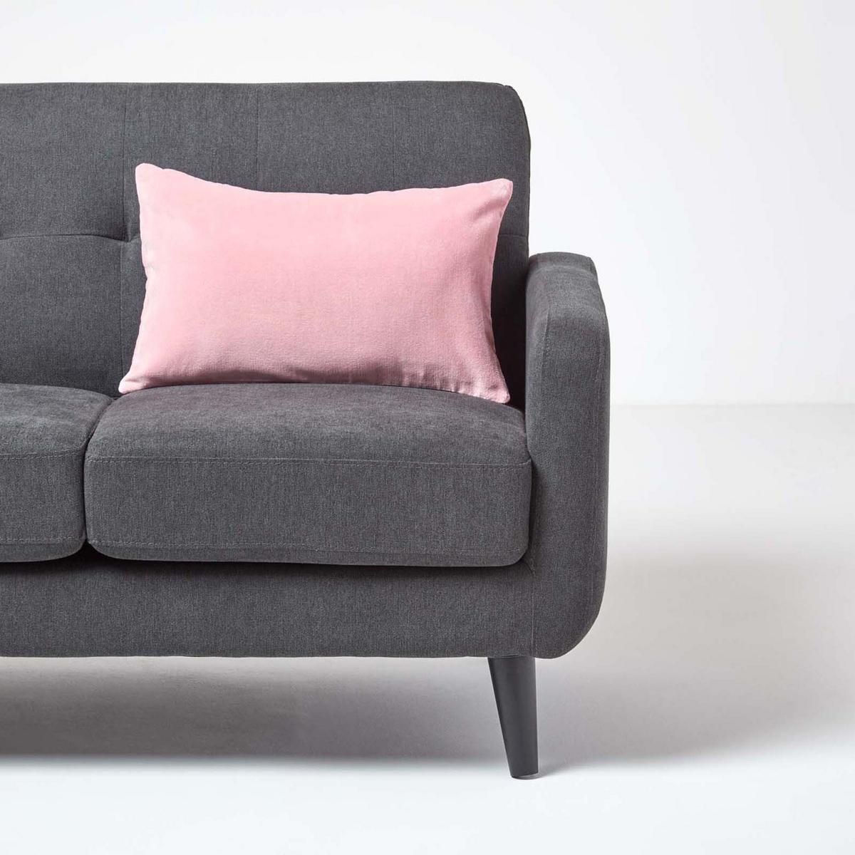 KISSENHÜLLE Baumwollsamt rosa 30/50 cm - Rosa, Textil (30/50cm) - Homescapes