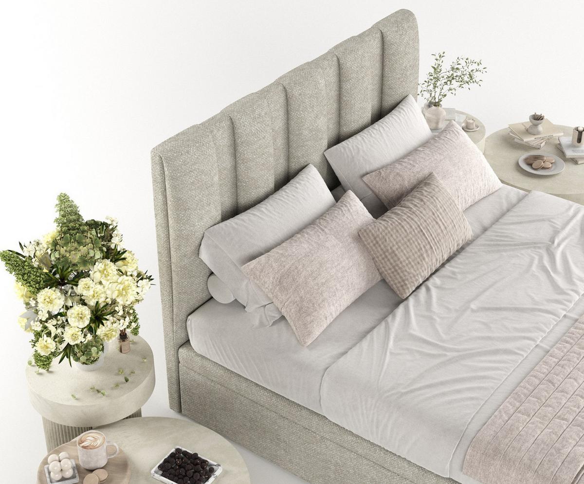 POLSTERBETT Orta mit Stauraum 160/200 cm Beige im Alta Stoff - Beige/Schwarz, Holz/Holzwerkstoff (160/200cm) - AltaBeds
