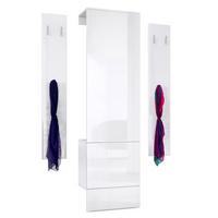GARDEROBE Hollywood Weiß Hochglanz - Weiß Hochglanz, Holzwerkstoff (123/193/35cm) - Vladon