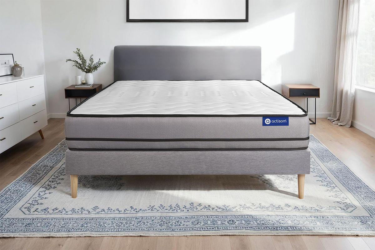 BETT Actiflex night Taschenfederkern 80 x 200 cm h4 - Kit Bettgestell Grau - Beige/Grau, Karton/Holz (80/200cm) - ACTISOM