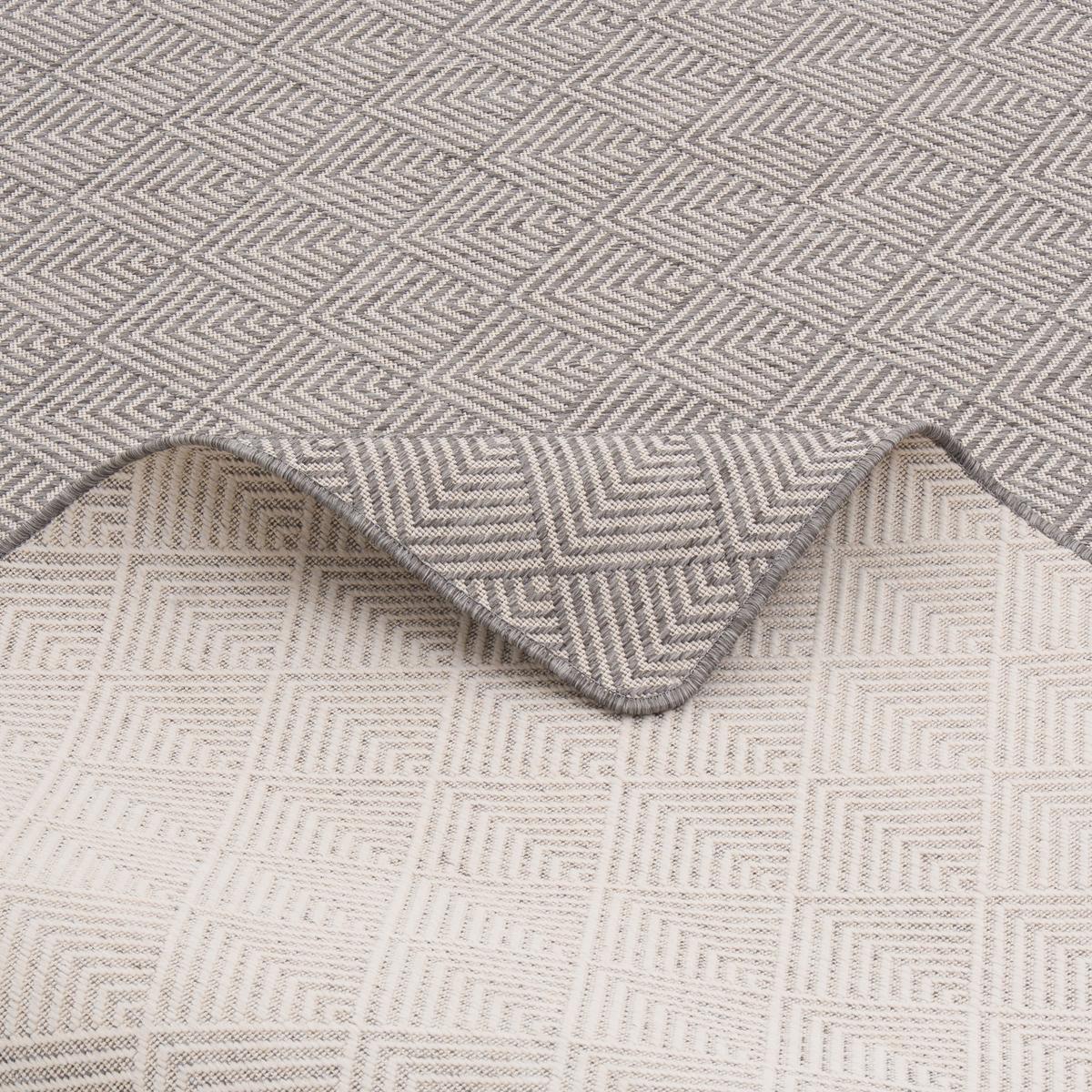 IN- UND OUTDOOR TEPPICH LÄUFER BEIDSEITIG NEWPORT - Grau, Textil (100/100cm) - Snapstyle
