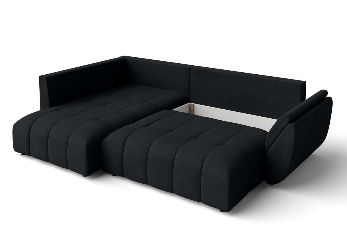 ECKSOFA L Form Corleone Schwarz 268/192/96 cm mit Schlaffunktion - Schwarz, Kunststoff/Textil (268/192cm) - AX Living