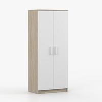 DREHTÜRENSCHRANK 80/192/50 cm 2-türig Jonas III 06 Sonoma Eiche/Weiß + weiße Griffe - Weiß/Sonoma Eiche, Holz/Holzwerkstoff (80/192/50cm) - imoebel24