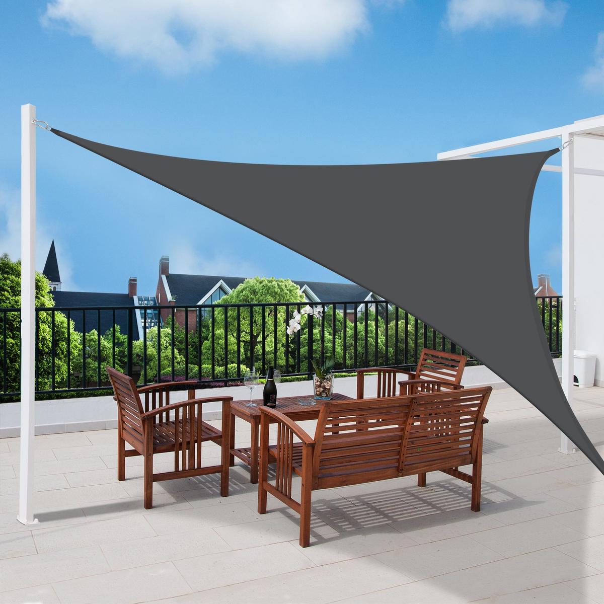 SONNENSEGEL SolVision PS9 300/300/300 cm dreieckig Anthrazit PE - Anthrazit, Kunststoff (300/300cm) - Sol Royal