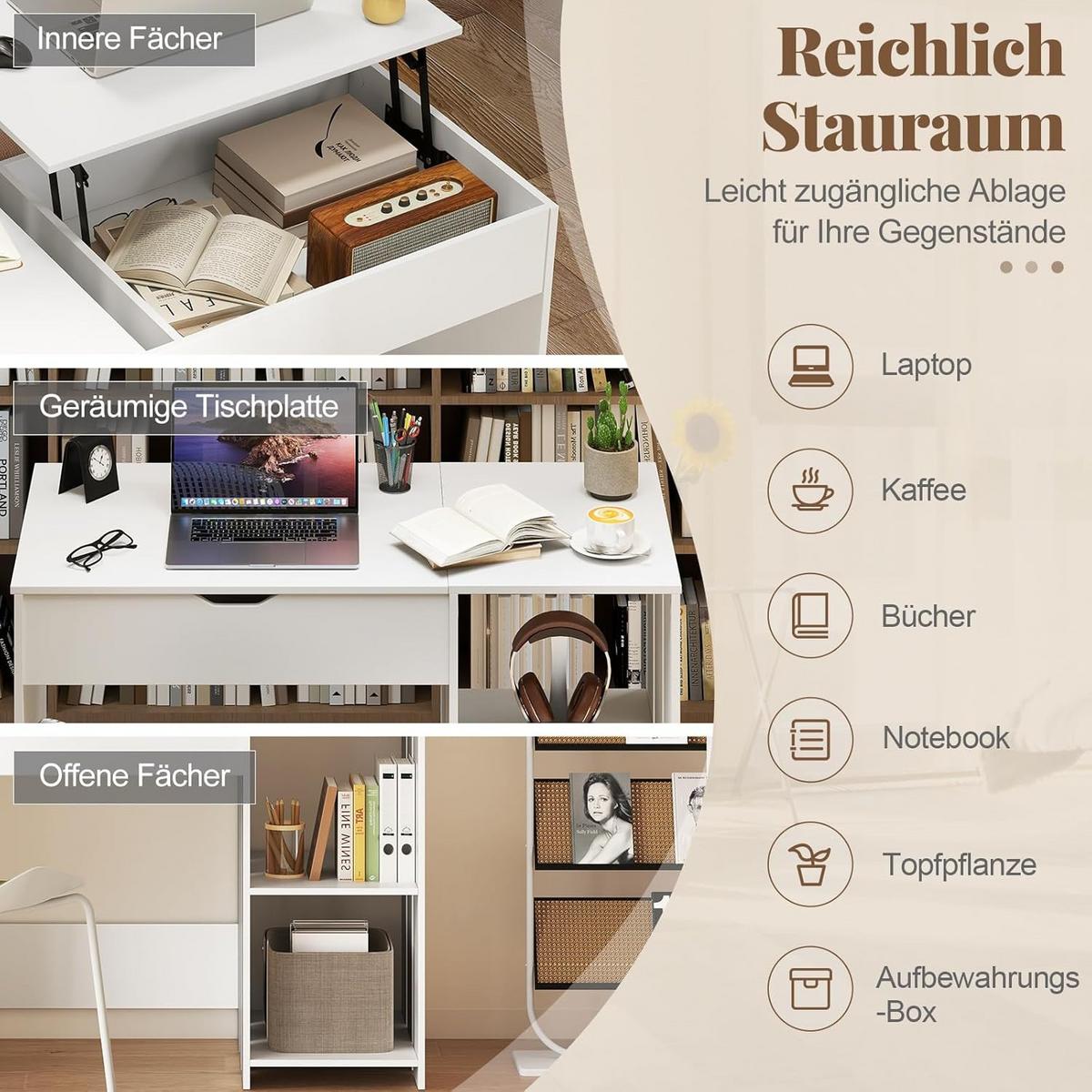 COMPUTERTISCH weiß - Weiß, Holzwerkstoff (49/100/75cm) - COSTWAY