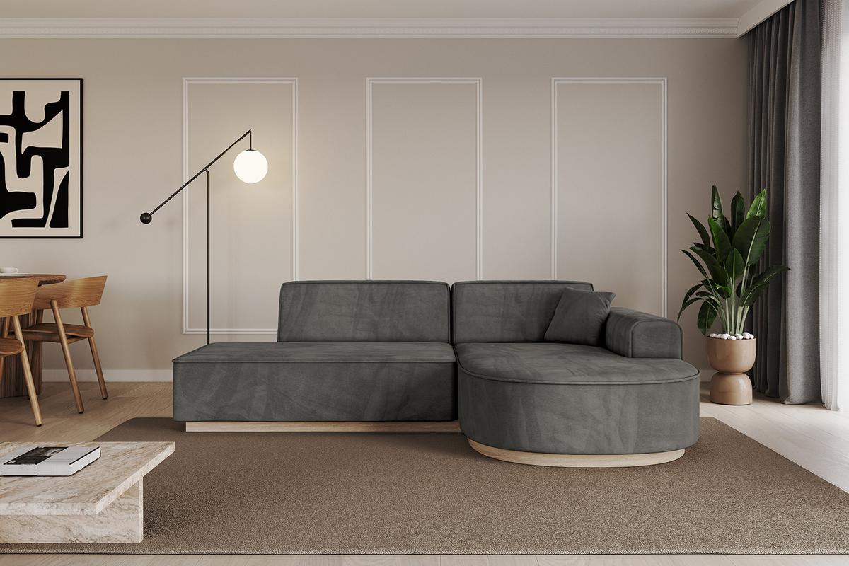 ECKSOFA Ottomane Rechts ARRIO-L1 - 243x171x83 cm Dunkelgrau - Dunkelgrau, Holzwerkstoff/Textil (243/171cm) - ALTDECOR
