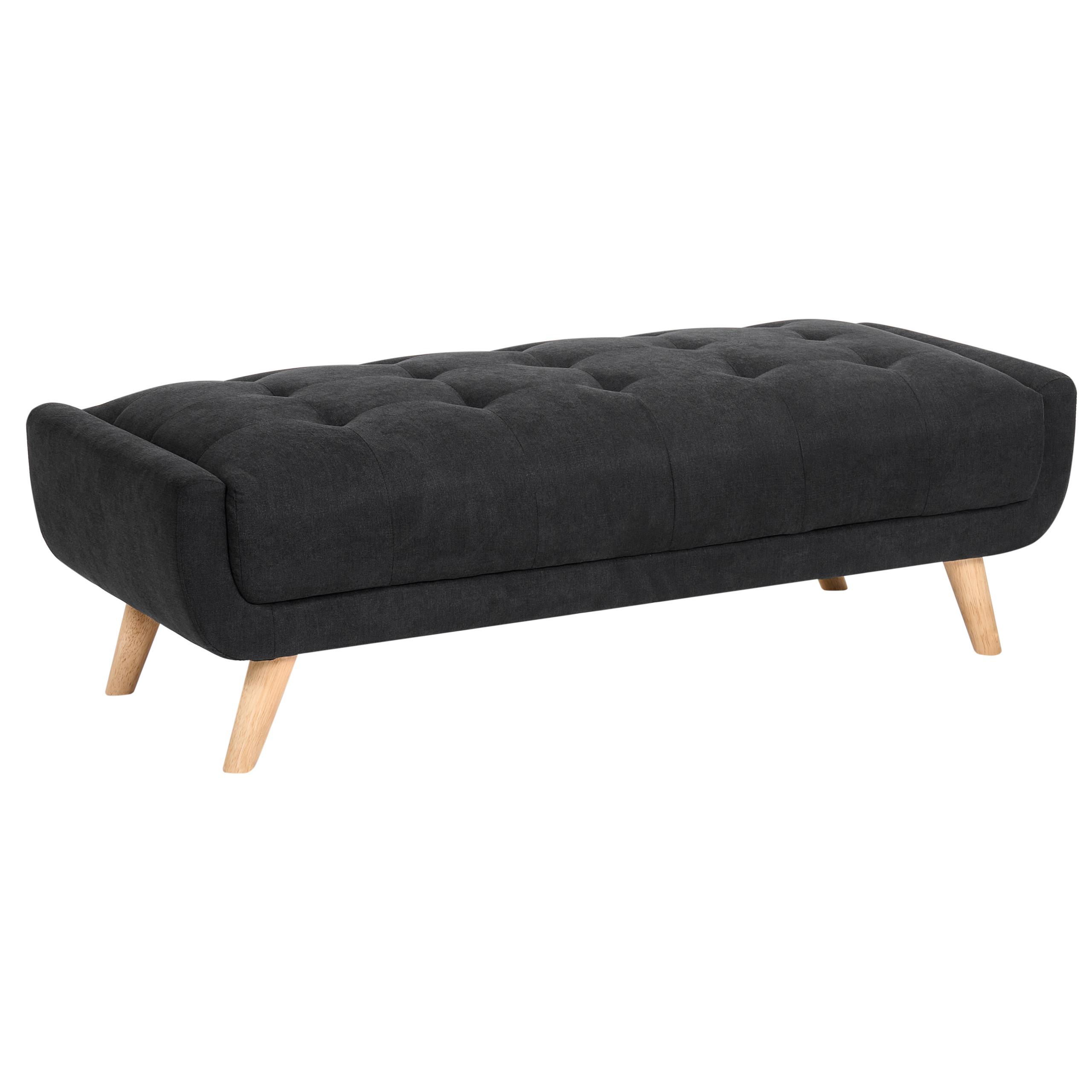 OTTOMANE Stoff Schwarz Habo - Hellbraun/Schwarz, Textil (134/42/60cm) - Beliani