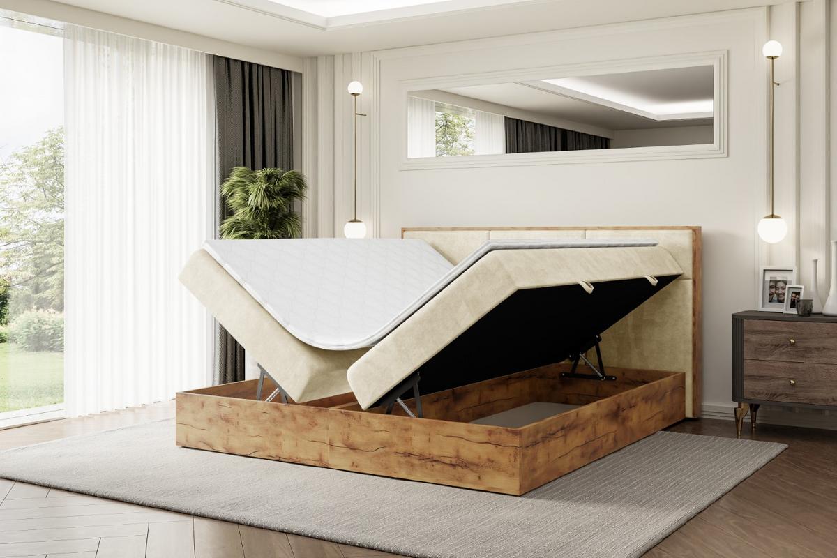 BOXBETT mit Matratze H3 und Lattenrost - LOLLI1 - 180x200 - Beige - Creme, Holzwerkstoff/Kunststoff (180/200cm) - ALTDECOR