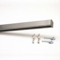 GARDINENSCHIENE auf Maß 1-lauf Deckenmontage Square 250cm - Silberfarben, Metall (250cm) - Deco-Raum