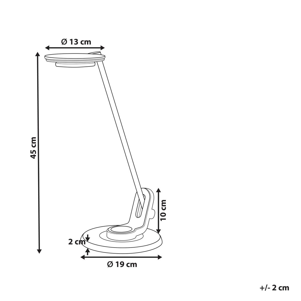 SCHREIBTISCHLAMPE Corvus 19/19/45 cm - Silberfarben, Metall (19/19/45cm) - Beliani