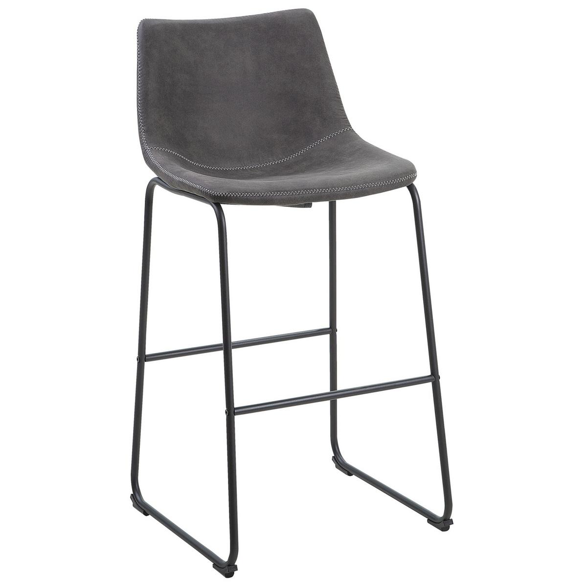 BARSTUHL 2er-Set Polsterbezug Grau Franks - Grau, Textil/Metall (46/99/46cm) - Beliani
