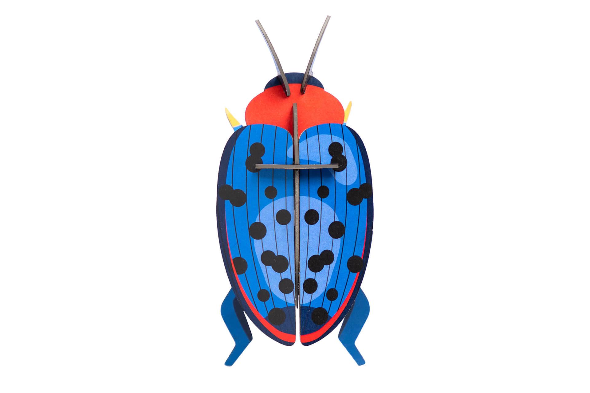 WANDDEKO Pilz-Käfer 7/5 cm - Blau/Rot, Wellpappe (7/5/16cm) - Studio Roof