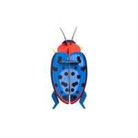 WANDDEKO Pilz-Käfer 7/5 cm - Blau/Rot, Wellpappe (7/5/16cm) - Studio Roof