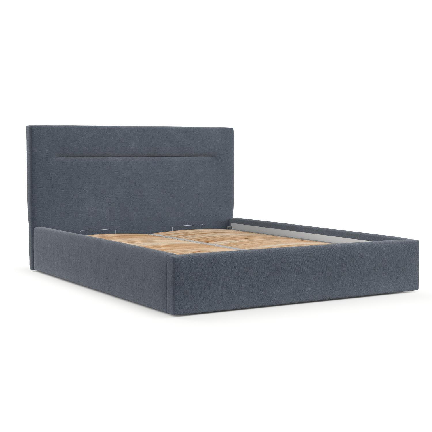 POLSTERBETT Liline 180/200 cm Blau im Asti Stoff - Blau/Schwarz, Holz/Holzwerkstoff (180/200cm) - AltaBeds