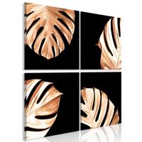 KUNSTDRUCK Schwarz 80/80 cm - Goldfarben/Schwarz, Textil (80/80cm) - KUNSTLOFT