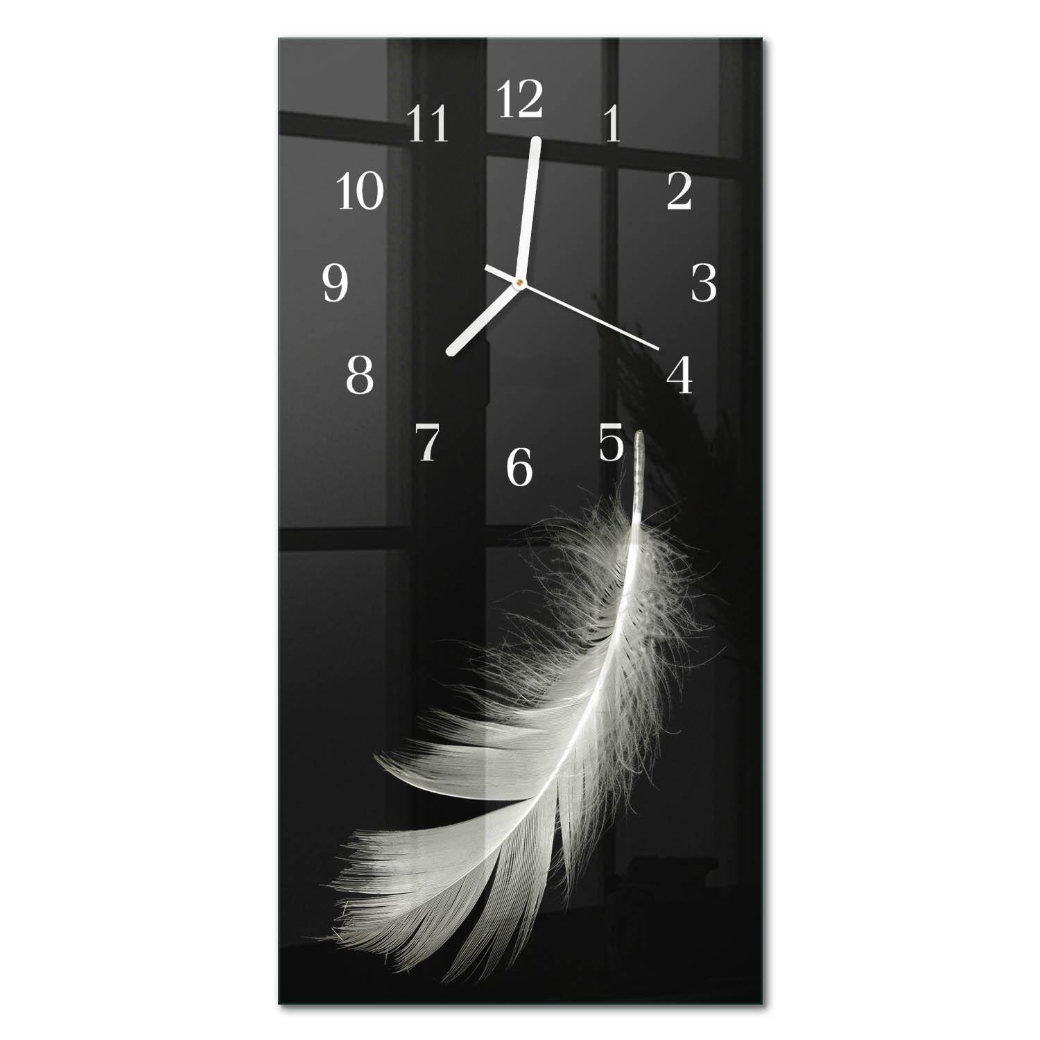 WANDUHR aus Glas 30x60 cm - Stift - Schwarz, Glas (30/60/0.4cm) - TULUP